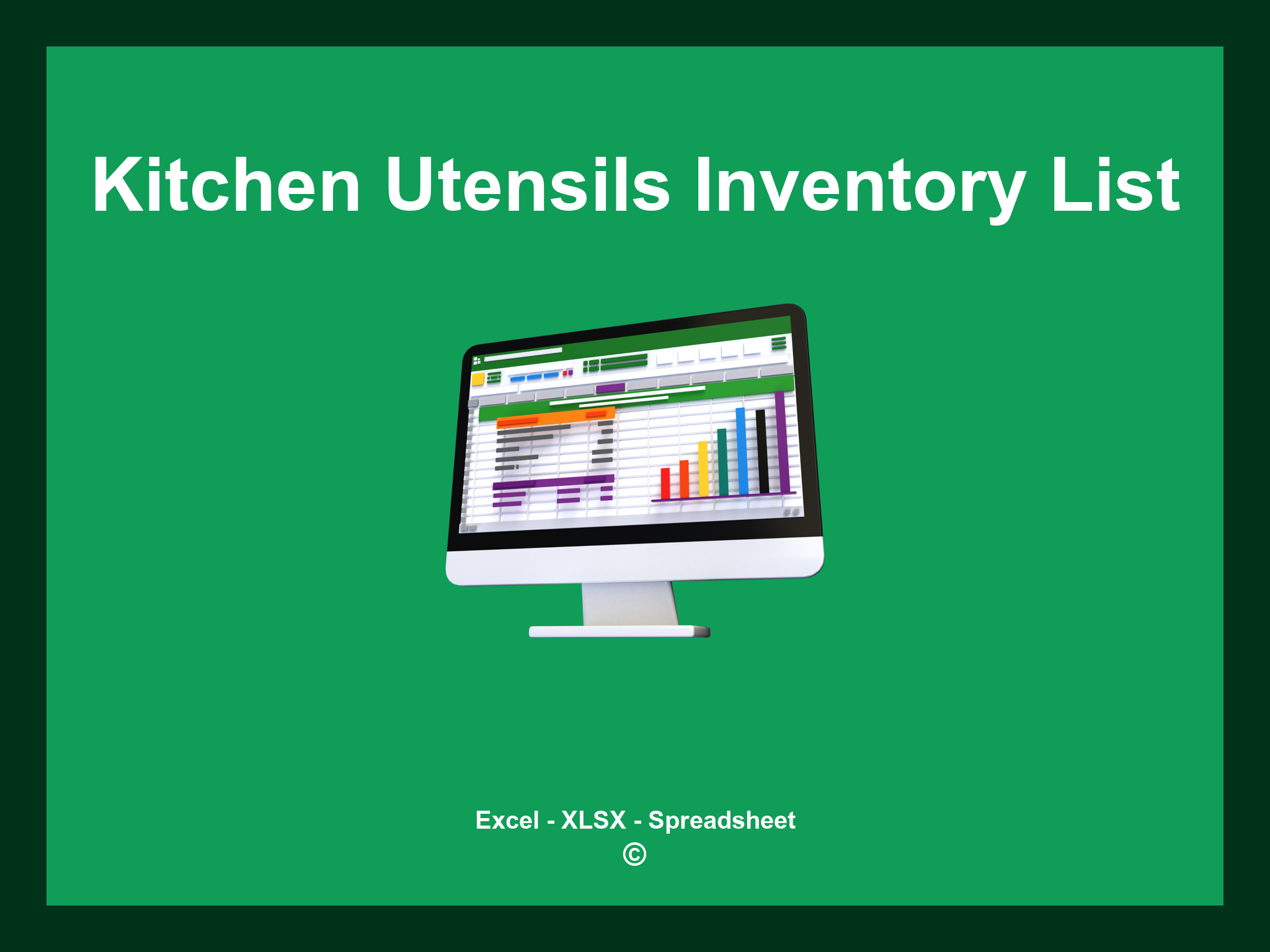 Kitchen Utensils Inventory List Template Excel